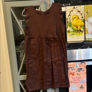 Vanessa Cotton Brown Sleeveless Dress